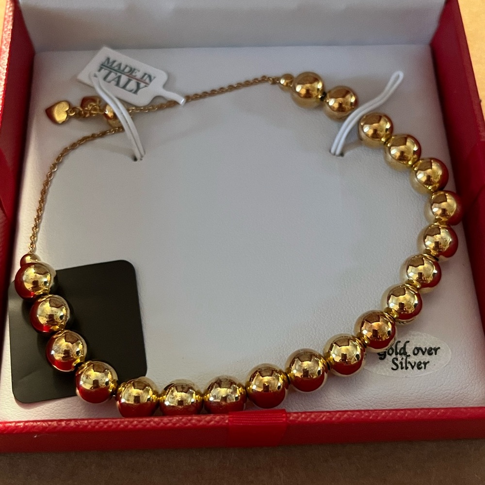 ❤️Beaded Bolo Bracelet in 18k Gold Over Silver - Picture 4 of 6